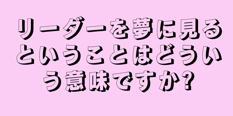 リーダーを夢に見るということはどういう意味ですか?