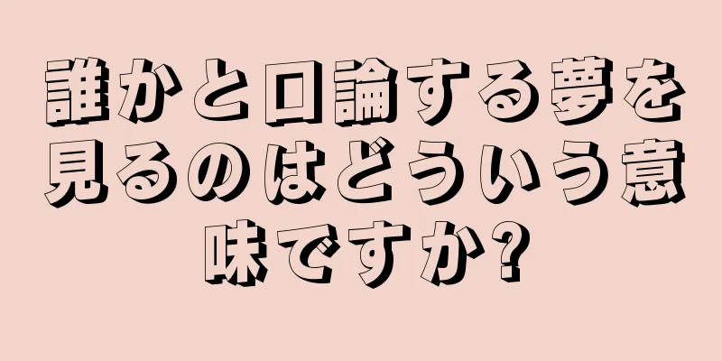 誰かと口論する夢を見るのはどういう意味ですか?