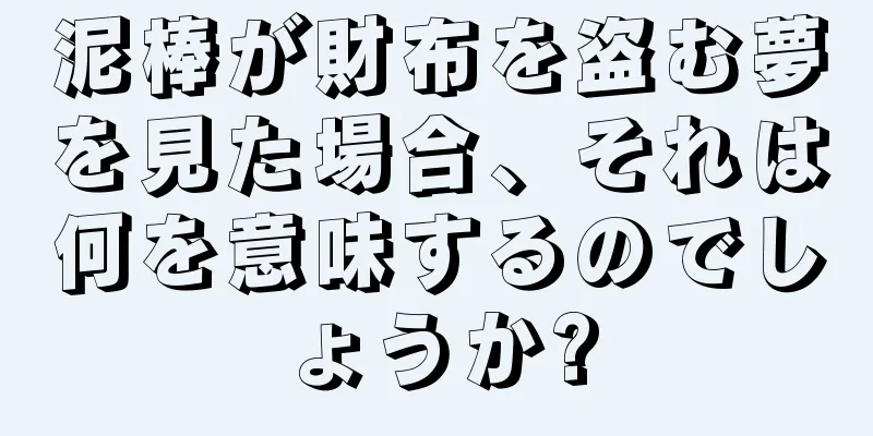 泥棒が財布を盗む夢を見た場合、それは何を意味するのでしょうか?