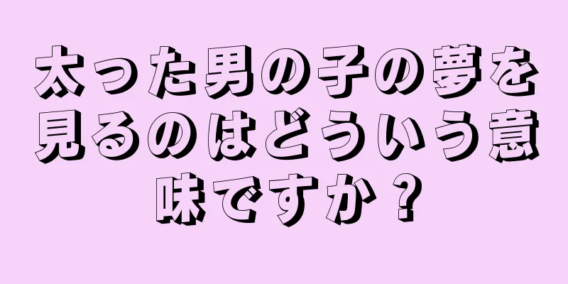 太った男の子の夢を見るのはどういう意味ですか？