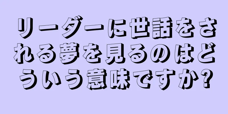 リーダーに世話をされる夢を見るのはどういう意味ですか?