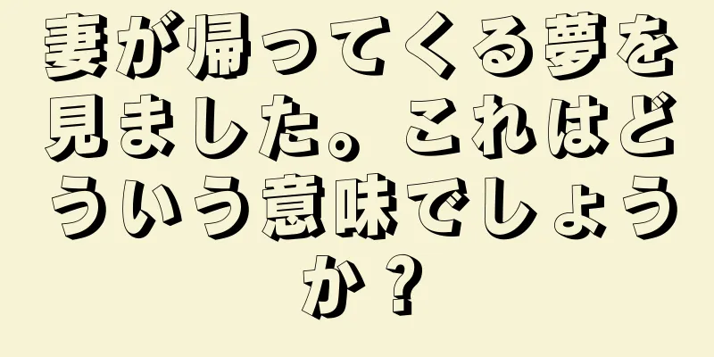妻が帰ってくる夢を見ました。これはどういう意味でしょうか？