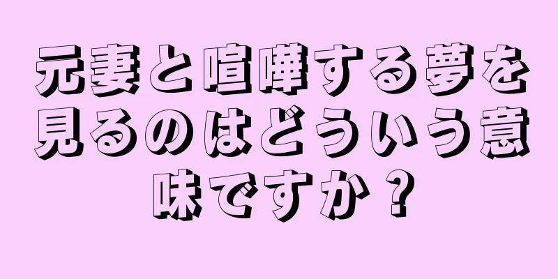 元妻と喧嘩する夢を見るのはどういう意味ですか？