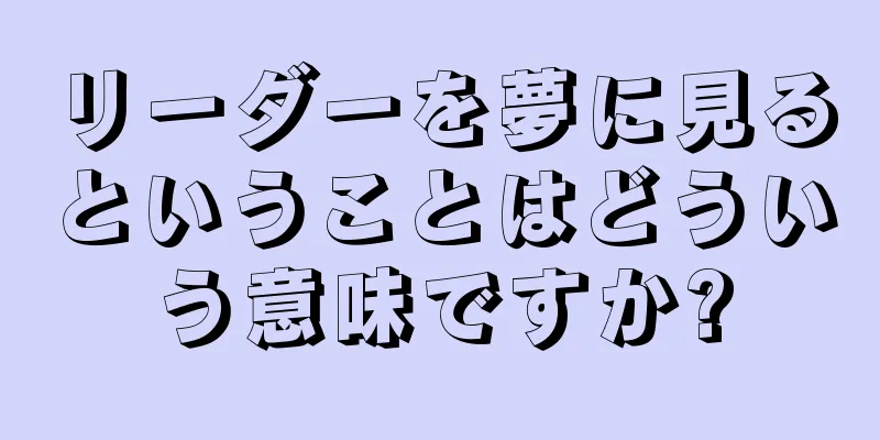 リーダーを夢に見るということはどういう意味ですか?