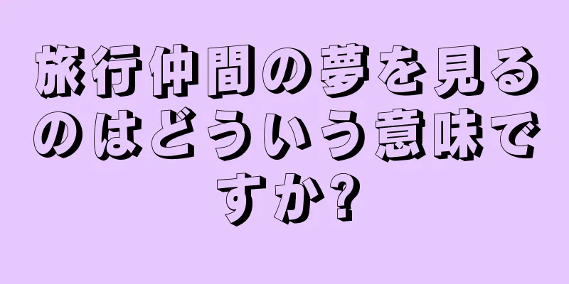 旅行仲間の夢を見るのはどういう意味ですか?