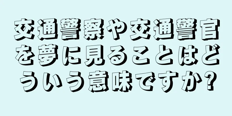 交通警察や交通警官を夢に見ることはどういう意味ですか?