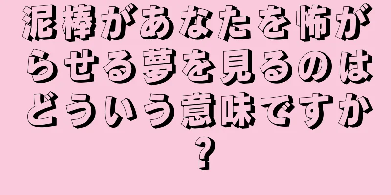泥棒があなたを怖がらせる夢を見るのはどういう意味ですか？