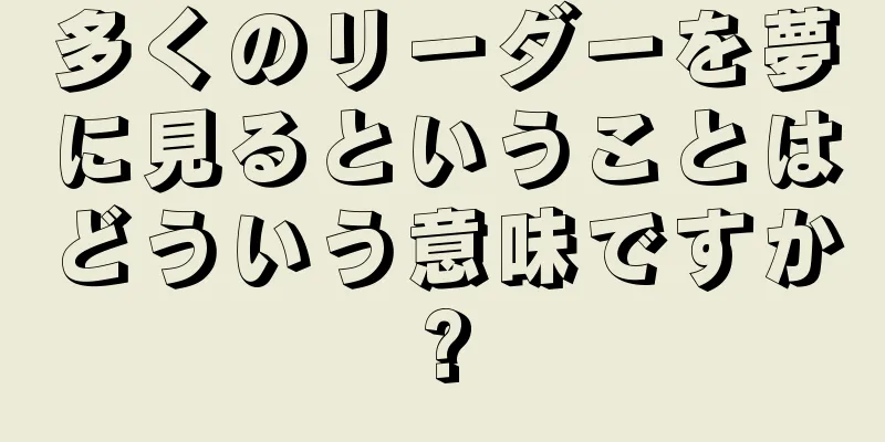 多くのリーダーを夢に見るということはどういう意味ですか?