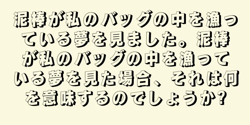 泥棒が私のバッグの中を漁っている夢を見ました。泥棒が私のバッグの中を漁っている夢を見た場合、それは何を意味するのでしょうか?