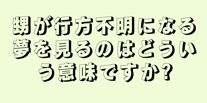 甥が行方不明になる夢を見るのはどういう意味ですか?