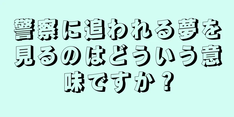 警察に追われる夢を見るのはどういう意味ですか？