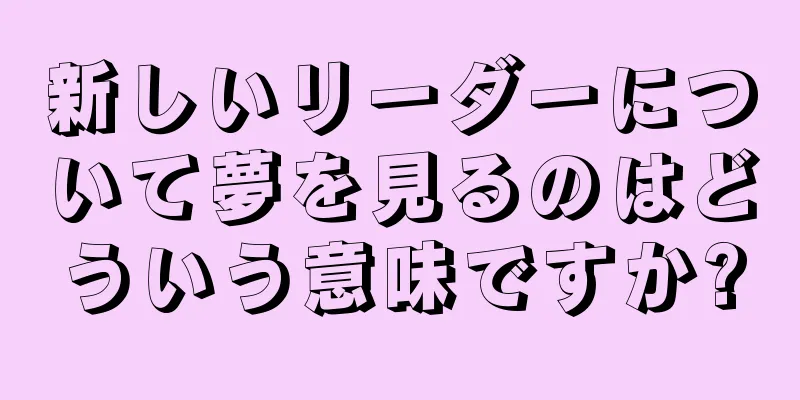 新しいリーダーについて夢を見るのはどういう意味ですか?