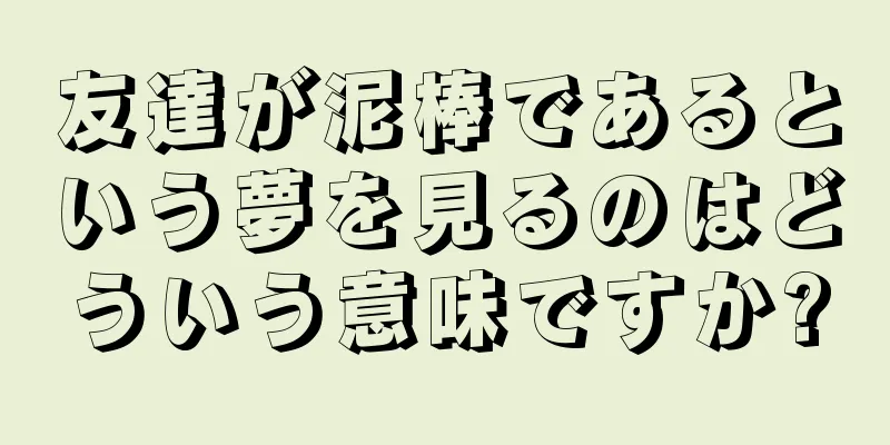友達が泥棒であるという夢を見るのはどういう意味ですか?