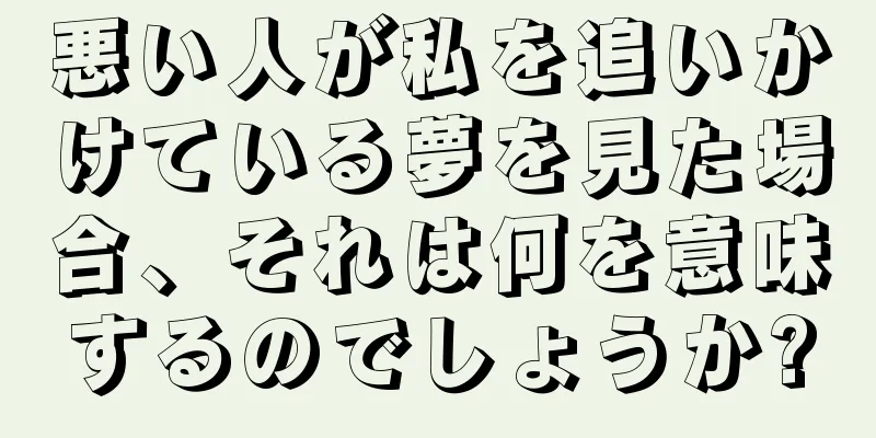 悪い人が私を追いかけている夢を見た場合、それは何を意味するのでしょうか?