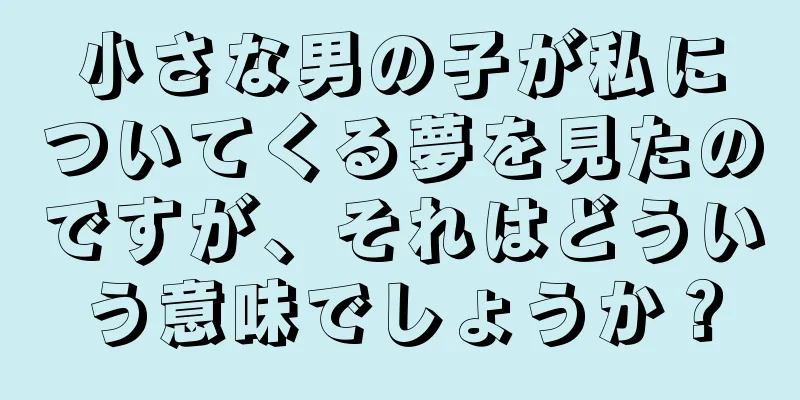 小さな男の子が私についてくる夢を見たのですが、それはどういう意味でしょうか？