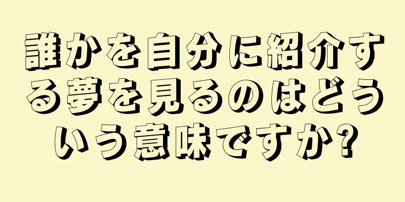誰かを自分に紹介する夢を見るのはどういう意味ですか?