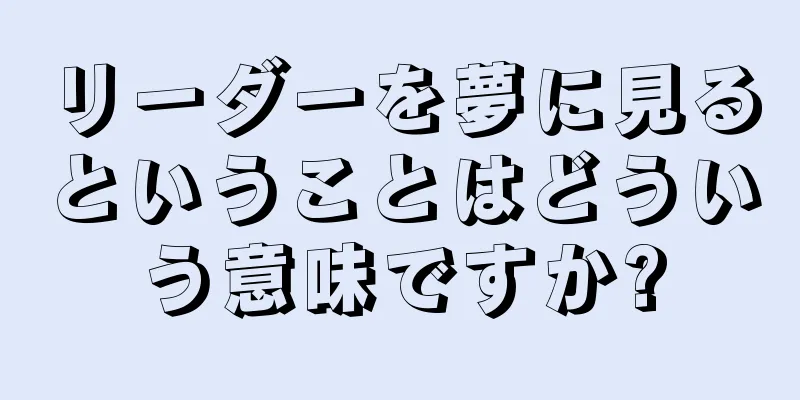 リーダーを夢に見るということはどういう意味ですか?