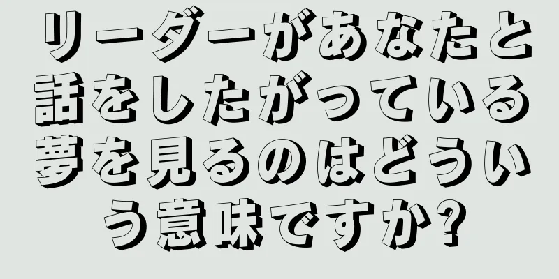 リーダーがあなたと話をしたがっている夢を見るのはどういう意味ですか?