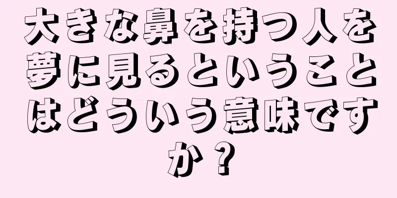 大きな鼻を持つ人を夢に見るということはどういう意味ですか？
