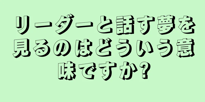 リーダーと話す夢を見るのはどういう意味ですか?