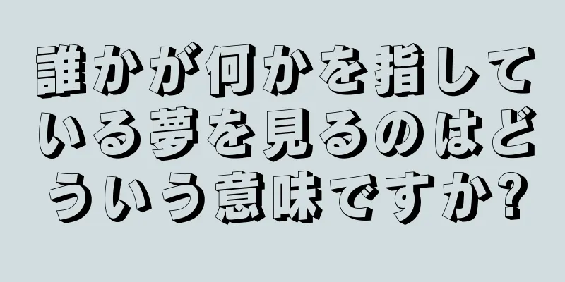 誰かが何かを指している夢を見るのはどういう意味ですか?