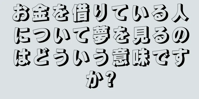 お金を借りている人について夢を見るのはどういう意味ですか?