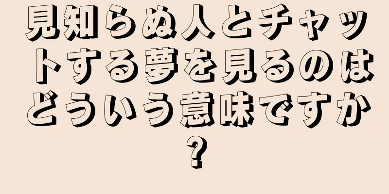 見知らぬ人とチャットする夢を見るのはどういう意味ですか?