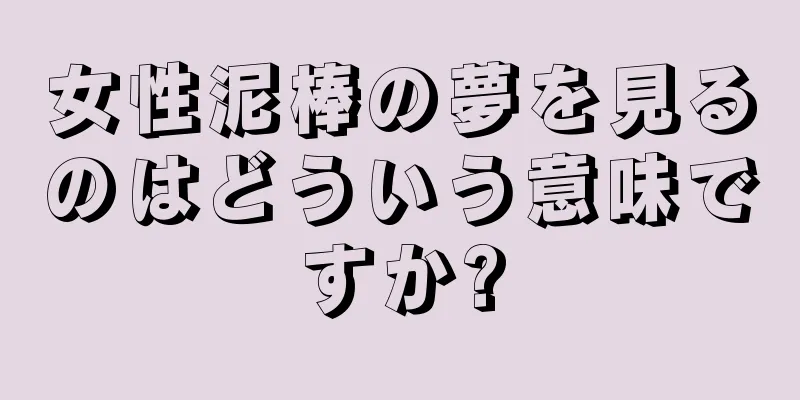 女性泥棒の夢を見るのはどういう意味ですか?