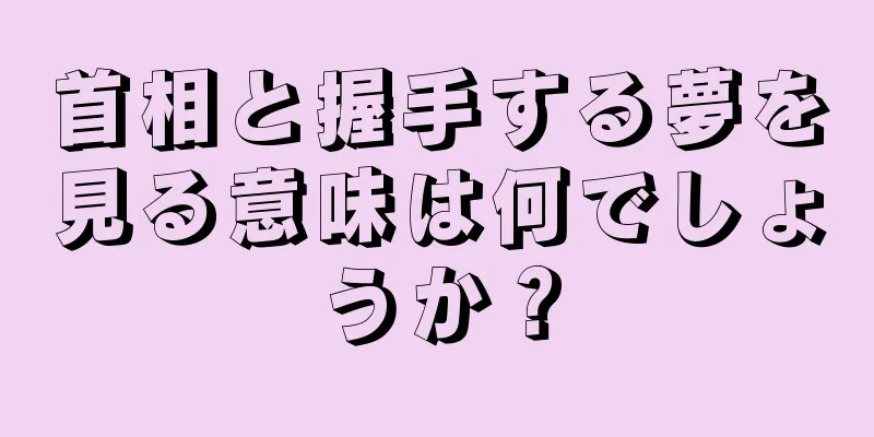 首相と握手する夢を見る意味は何でしょうか？