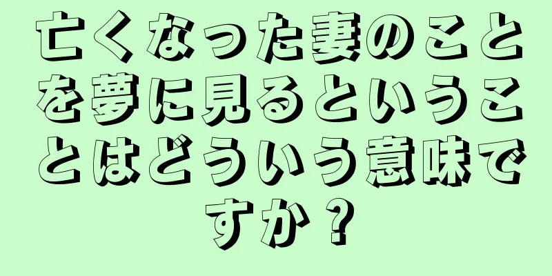 亡くなった妻のことを夢に見るということはどういう意味ですか？