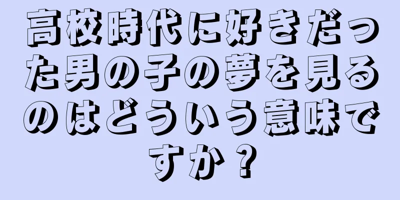 高校時代に好きだった男の子の夢を見るのはどういう意味ですか？