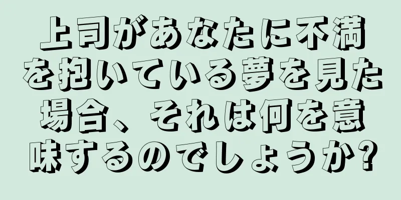 上司があなたに不満を抱いている夢を見た場合、それは何を意味するのでしょうか?