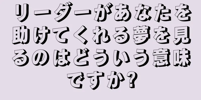リーダーがあなたを助けてくれる夢を見るのはどういう意味ですか?