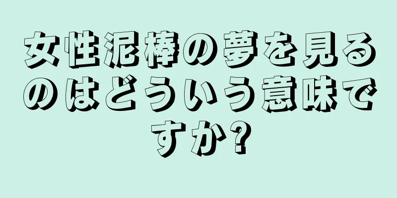 女性泥棒の夢を見るのはどういう意味ですか?