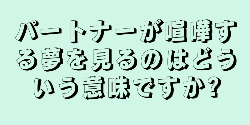 パートナーが喧嘩する夢を見るのはどういう意味ですか?