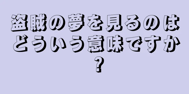 盗賊の夢を見るのはどういう意味ですか？