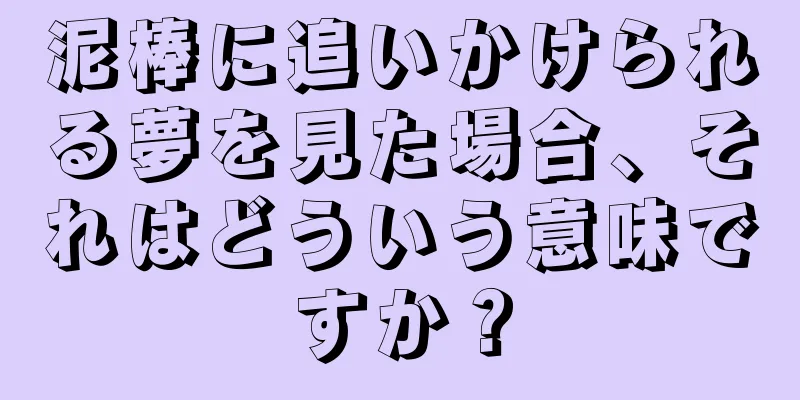 泥棒に追いかけられる夢を見た場合、それはどういう意味ですか？