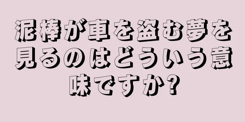泥棒が車を盗む夢を見るのはどういう意味ですか?