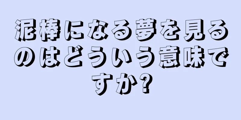 泥棒になる夢を見るのはどういう意味ですか?