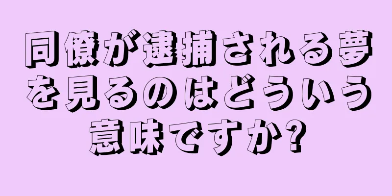 同僚が逮捕される夢を見るのはどういう意味ですか?