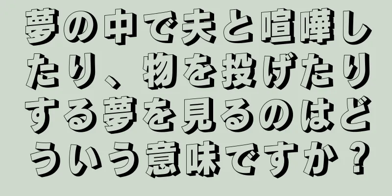 夢の中で夫と喧嘩したり、物を投げたりする夢を見るのはどういう意味ですか？