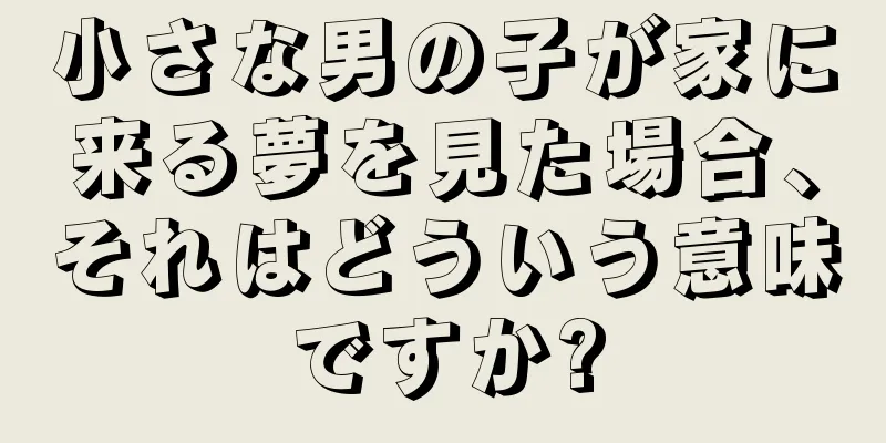 小さな男の子が家に来る夢を見た場合、それはどういう意味ですか?