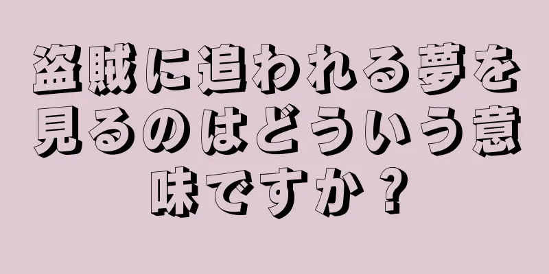 盗賊に追われる夢を見るのはどういう意味ですか？