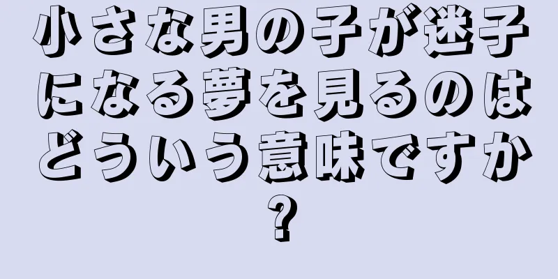 小さな男の子が迷子になる夢を見るのはどういう意味ですか?