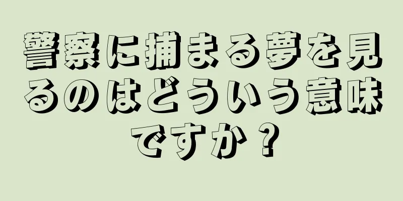 警察に捕まる夢を見るのはどういう意味ですか？