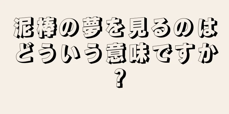 泥棒の夢を見るのはどういう意味ですか？