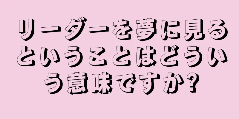 リーダーを夢に見るということはどういう意味ですか?